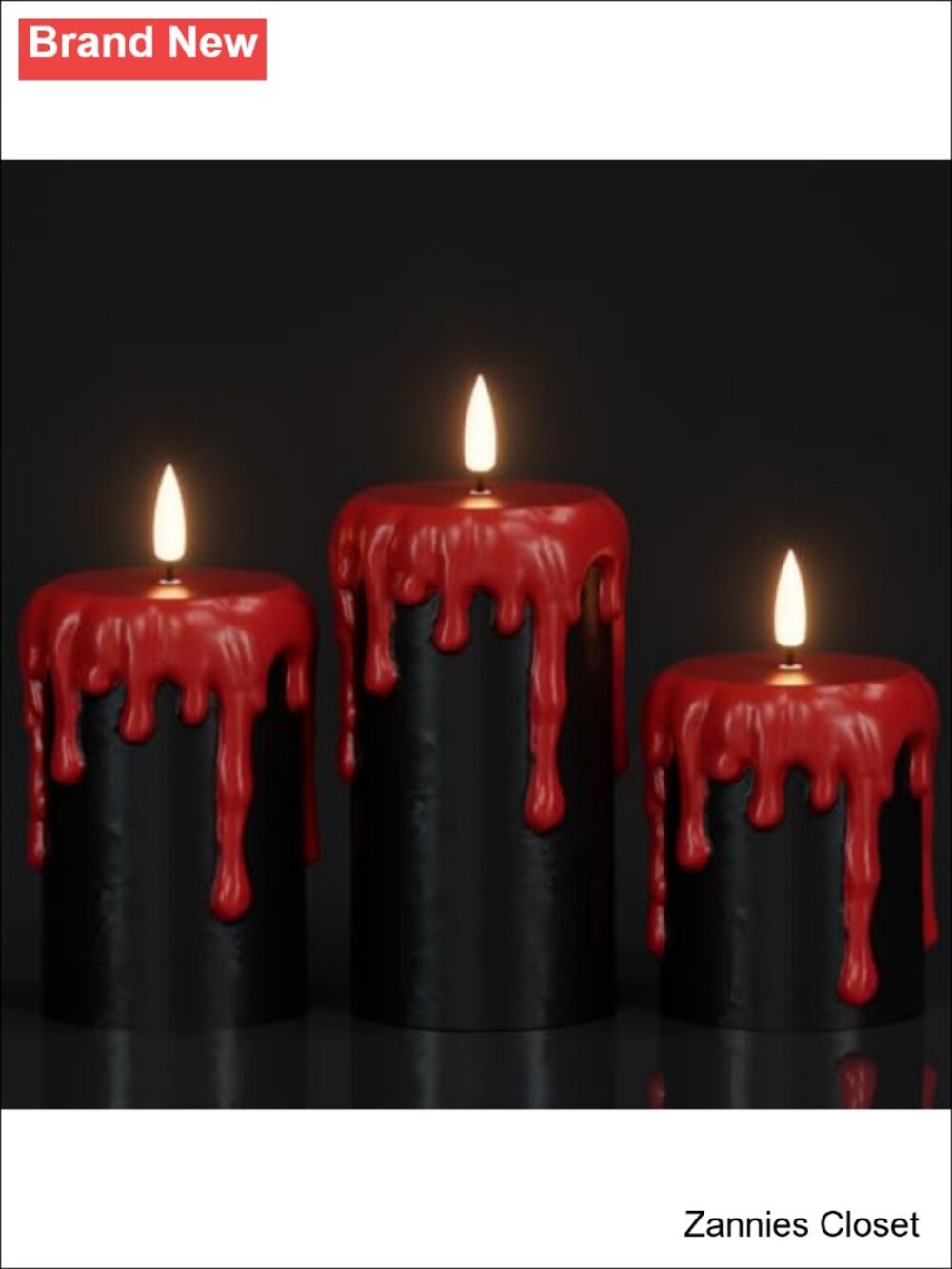 👻 Eldnacele Black Halloween Flameless Pillar Candles Flickering 6H Timer Real